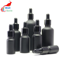 1 oz black frosted beard oil bottles Round-023A